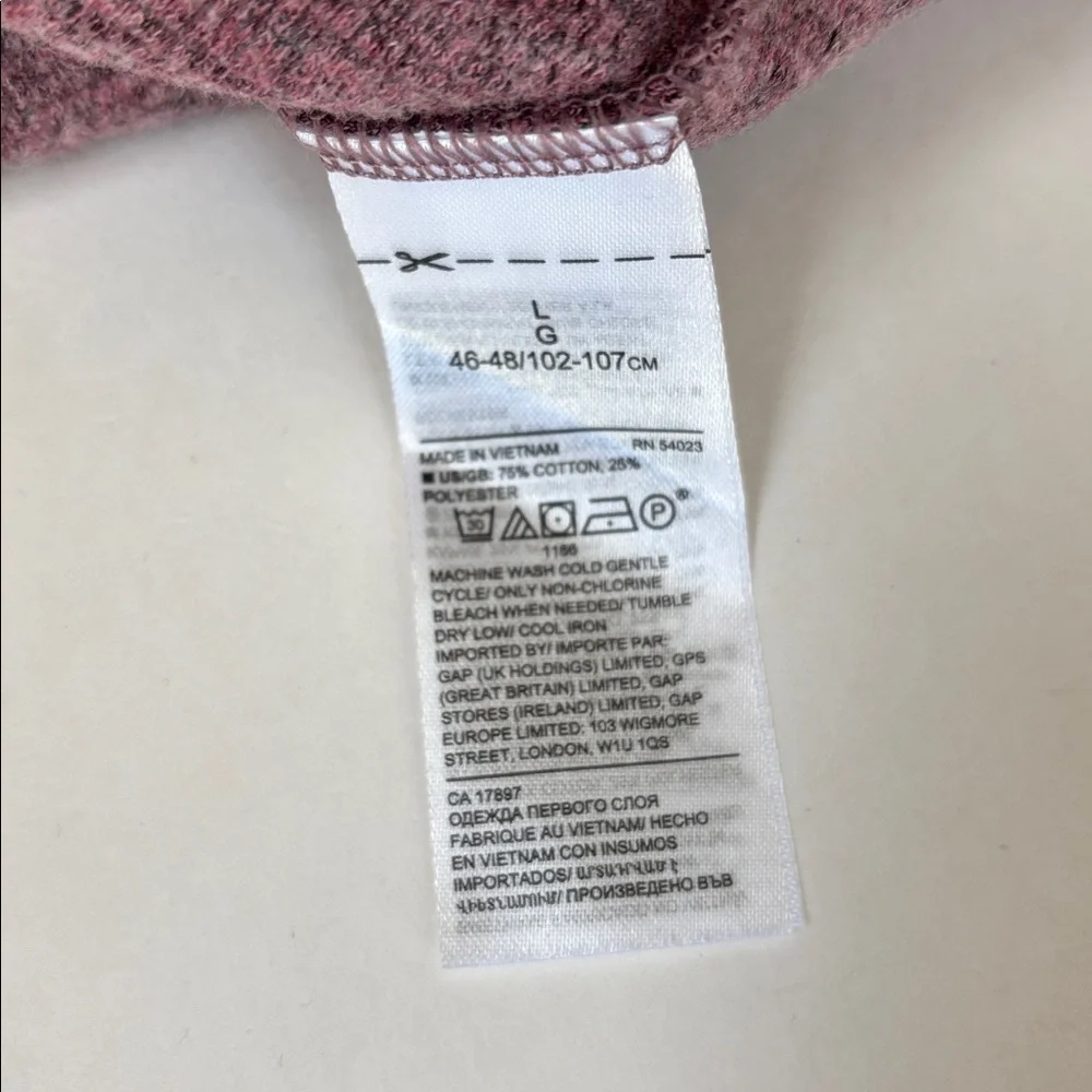 Banana Republic Ultra Soft Waffle Thermal Pullover‎ Heather Burgundy Mens Large